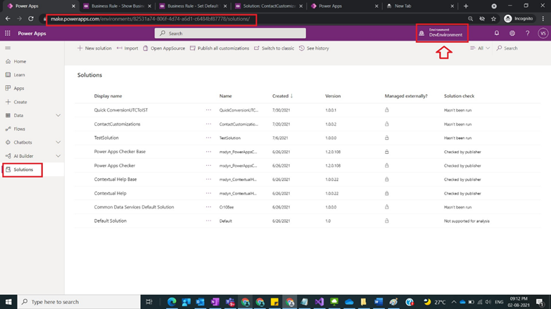 Business Rules with Actions Lock,Unlock and Show Error Message